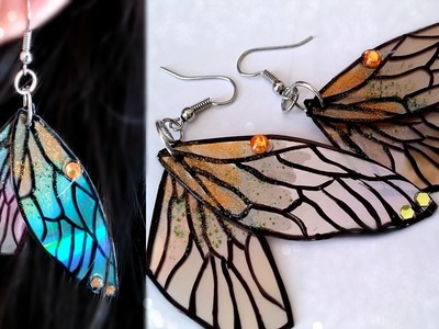 DIY: Fairy Wings Earrings. Recycle DVDs