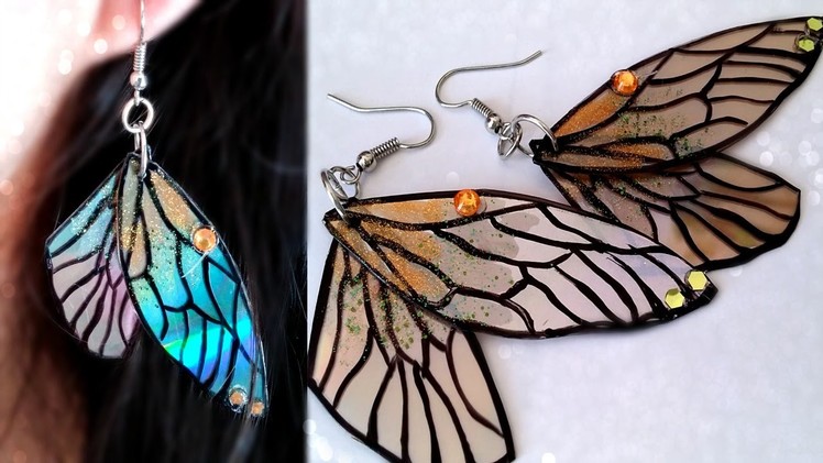 DIY: Fairy Wings Earrings. Recycle DVDs