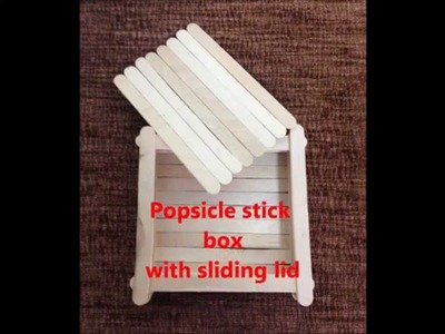 DIY-Popsicle stick jewellery box with sliding lid