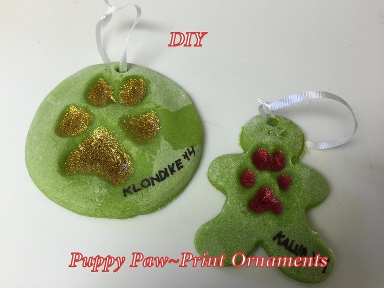 Easy DIY Christmas Paw Print Ornaments (starring booboo and klondike the dogs)