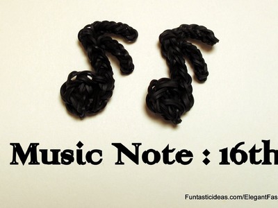 Rainbow Loom Music Note 16th charm - How to - Music Series