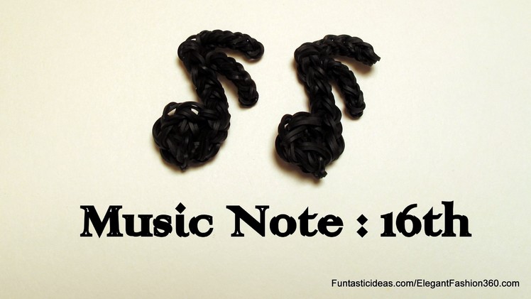 Rainbow Loom Music Note 16th charm - How to - Music Series