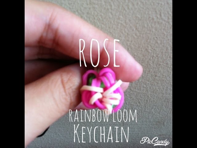 | Rose Rainbow Loom Keychain |
