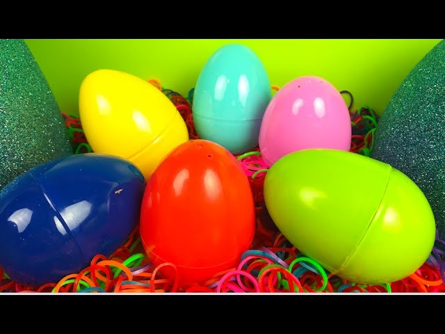 BIG Surprise Egg with nested color eggs Rainbow Loom band fun Disney Cars Mater  Mickey Mouse