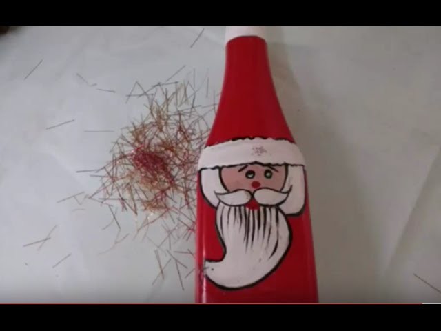 DIY Christmas Craft- Santa Claus On Bottle.Santa Claus Craft