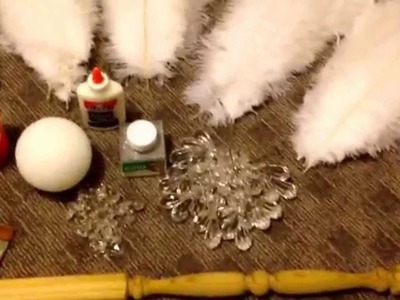 DIY White Christmas ostrich feather centerpiece, supplies