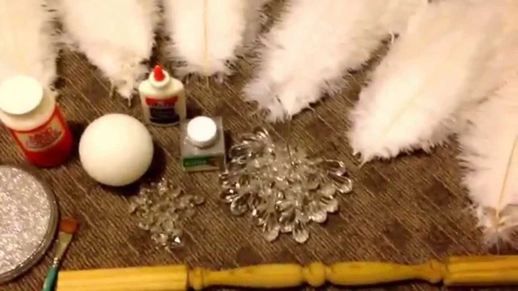 DIY White Christmas ostrich feather centerpiece, supplies