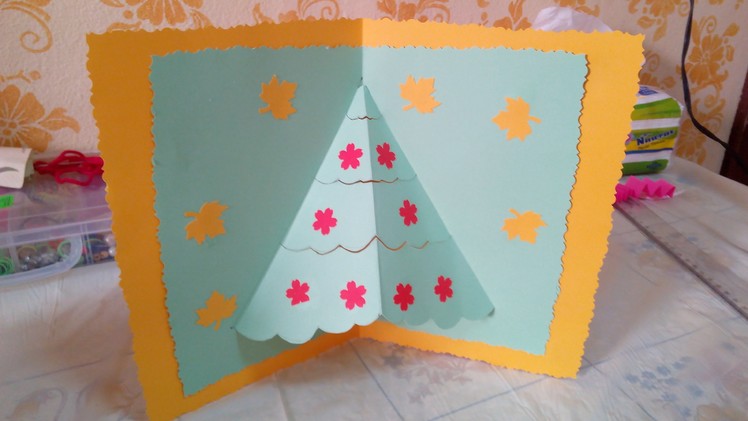 How to Make an Easy Popup Christmas Tree Card - DIY - Tutorial .