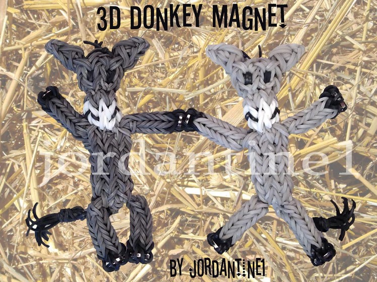 New 3D Donkey. Mule Magnet Figure. Charm - Rainbow Loom or Monster Tail