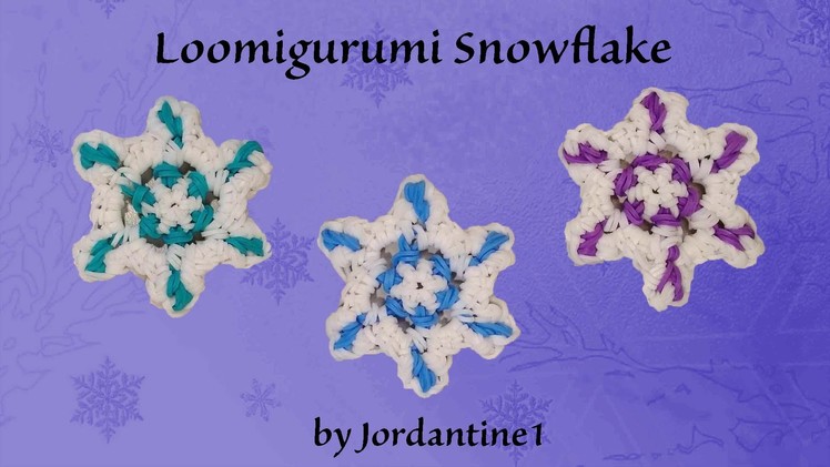 New Snowflake Charm - Loomigurumi - Christmas. Winter - Rubber Band Crochet - Rainbow Loom