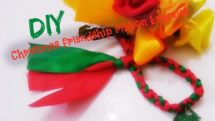 DIY : Christmas friendship ribbon band.bracelets, easy and simple to do