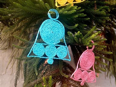 DIY How to - Paper Chord Christmas Bell Ornament