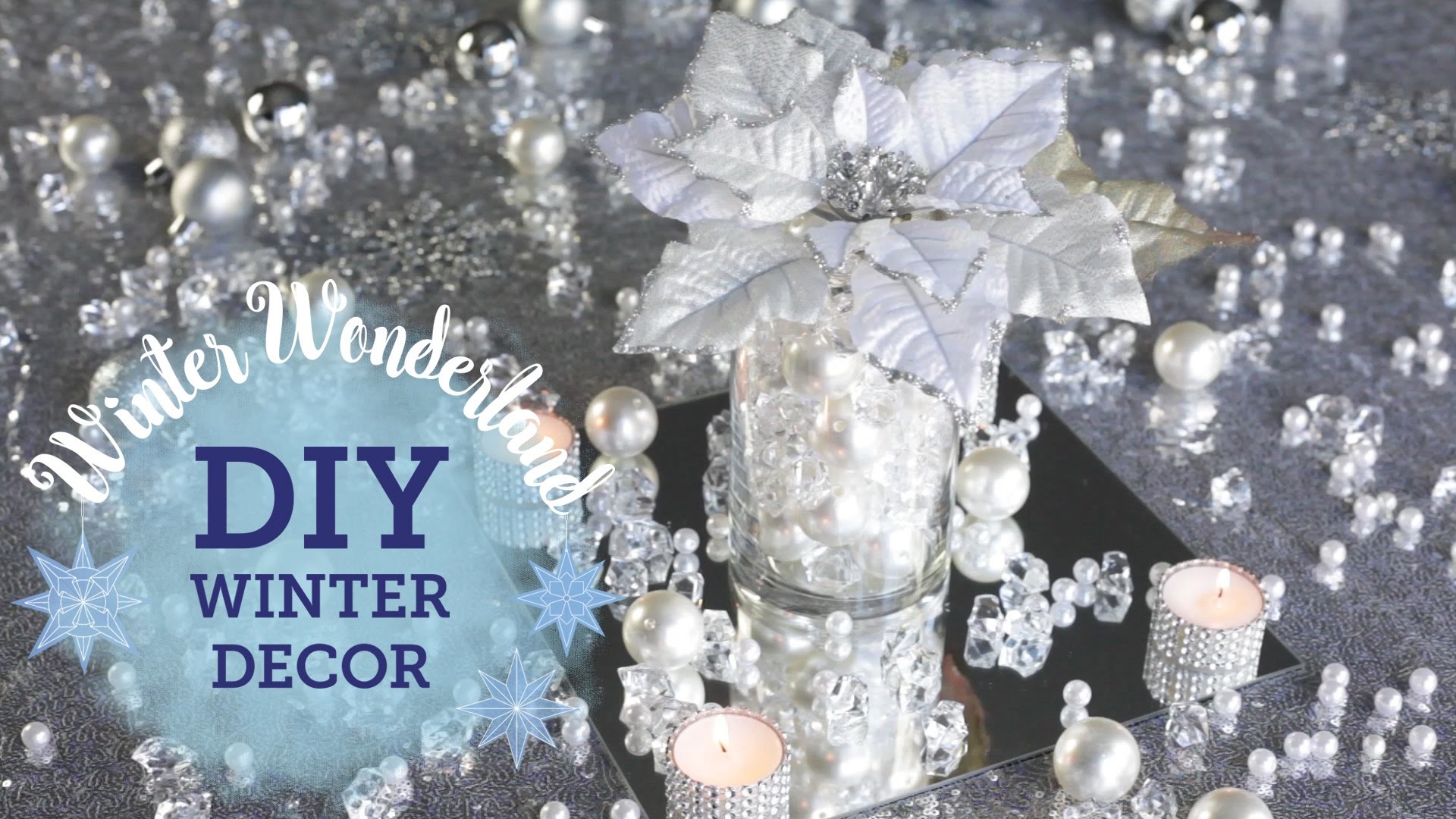 DIY Winter Wonderland: Mirror with Candles Centerpiece, BalsaCircle.com