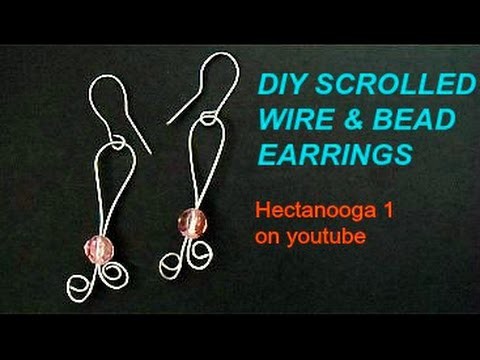 DIY, WIRE SCROLL EARRINGS WITH BEADS, jewelry making, Christmas Gifts,