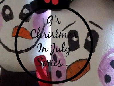 G's Christmas in July 2015 video 4.6: Upcycled jar to Snowman candle stand or home decor item