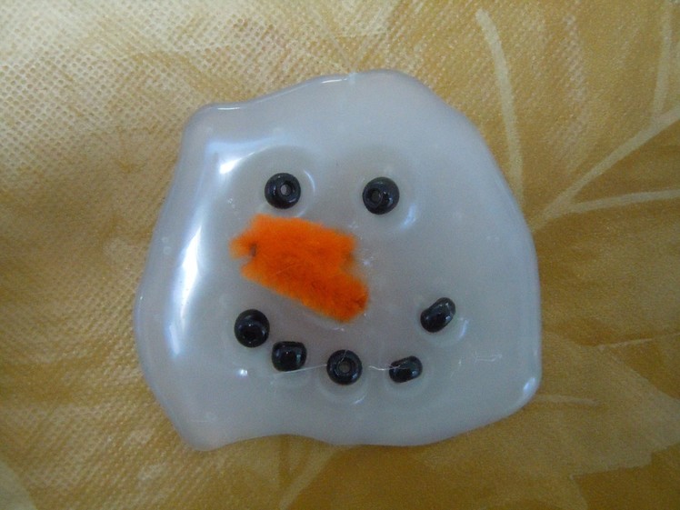 Melted Snowman Christmas Ornament made from Hot Glue