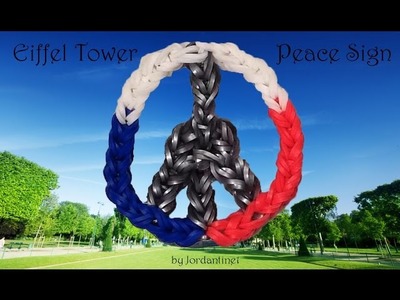 New Eiffel Tower Peace Sign. Symbol Charm - Rainbow Loom - Made on One Loom - Paris Support