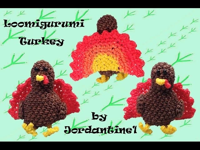 New Loomigurumi. Amigurumi Turkey - Thanksgiving - Rainbow Loom - Hook Only - Rubber Band Crochet