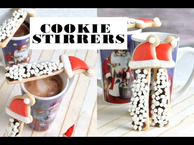 SANTA HAT S'MORES COOKIE STIRRERS FOR CHRISTMAS, HANIELA'S