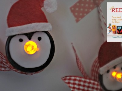Christmas Crafts - Tea Light Penguin Ornaments for Christmas