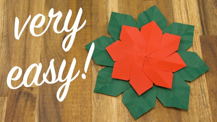 Christmas Flower origami tutorial, easy DIY Holiday Decoration