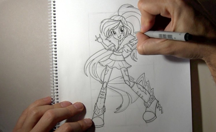 How to draw Rainbow Dash Equestria Girl from Rainbow Rocks