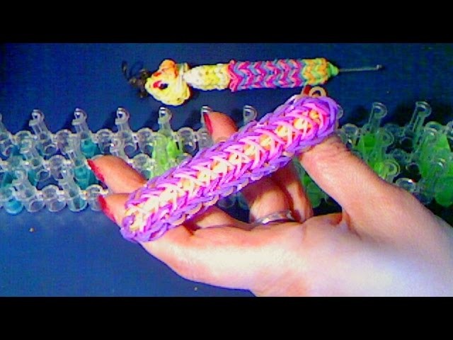 Rainbow loom francais bracelet plume (feather) loom band