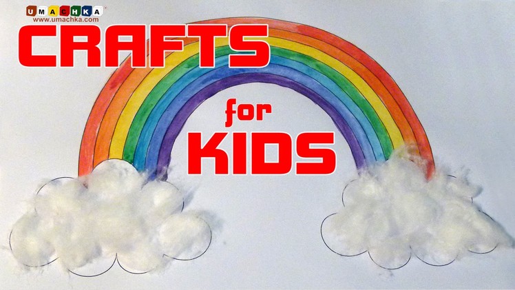 Creative classes for children "Crafts from scrap materials" Rainbow in the clouds.