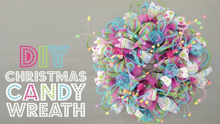 Deco Mesh Christmas Candy Wreath