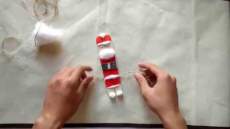 DIY Christmas Ornaments -  Santa Claus Using Popsicle Stick - Craft Ideas For Kids
