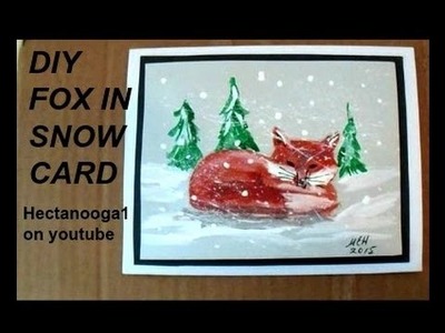DIY, Paint a Fox in the Snow, Christmas Card, Cardmaking,