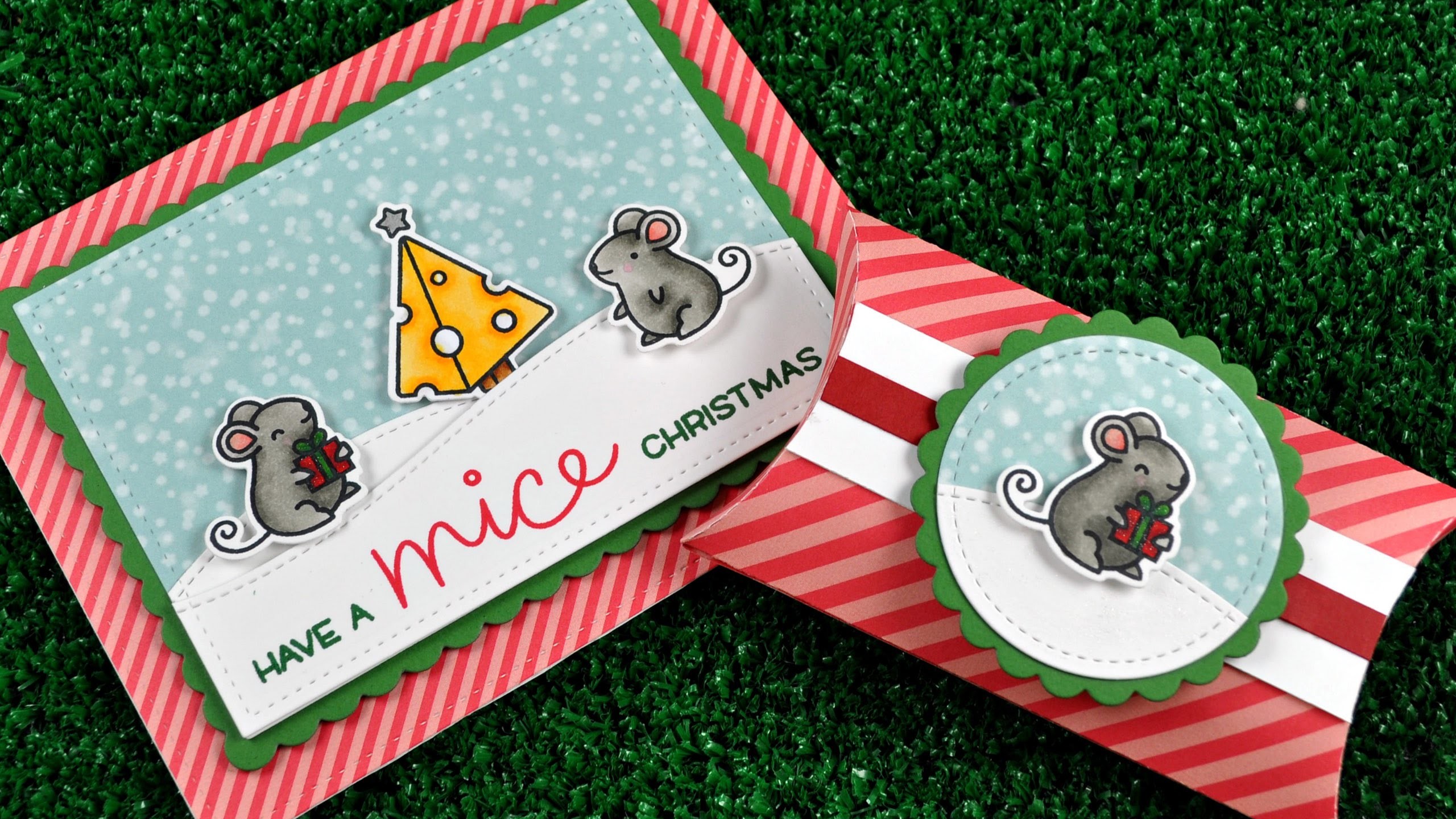 How to make a coordinating Christmas card and gift box
