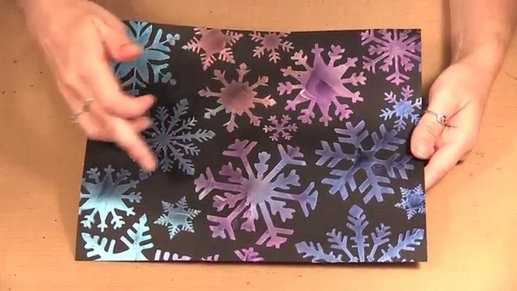 Quick Christmas Cards with Imagine Crafts Iridescent Creative Medium and Snowflake Stencil - 1078