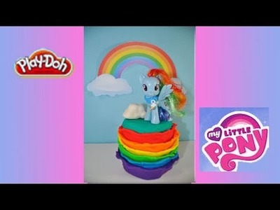RAINBOW DASH PLAY DOH CAKE! How to Make a My Little Pony Rainbow Dash Cake Decoration with Play Doh