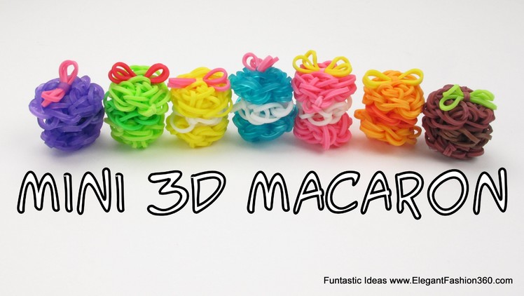 Rainbow Loom 3D Macaron Charms - How to - Food Series