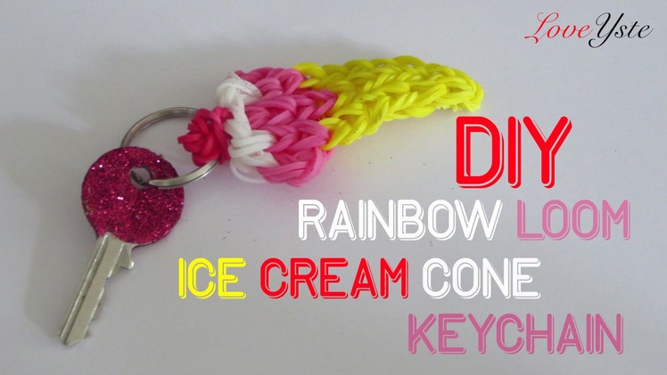 Rainbow Loom Denmark - Ice Cream Cone Keychain (Easy Tutorial)