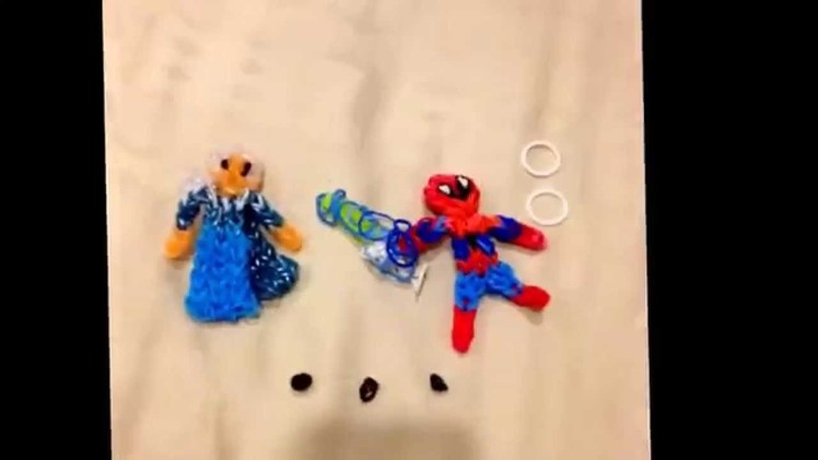 Spiderman vs Elsa Rainbow Loom Stop Motion Video