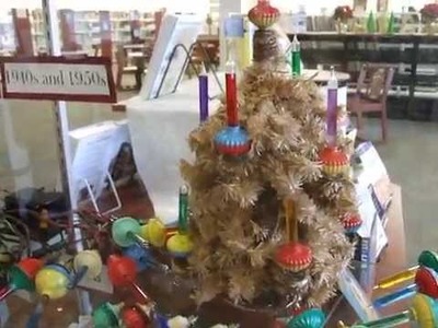 Vintage Christmas light display in the Monroe Township Public Library