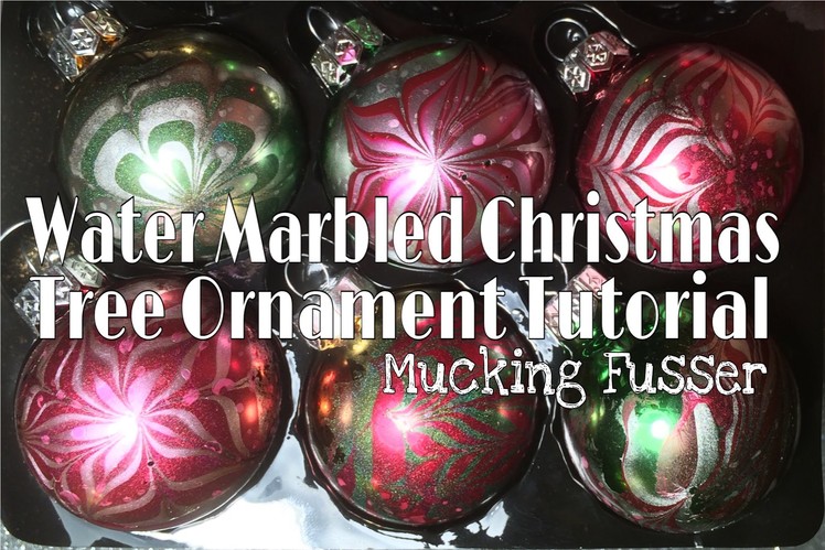 Water Marbled Christmas Tree Ornament Tutorial