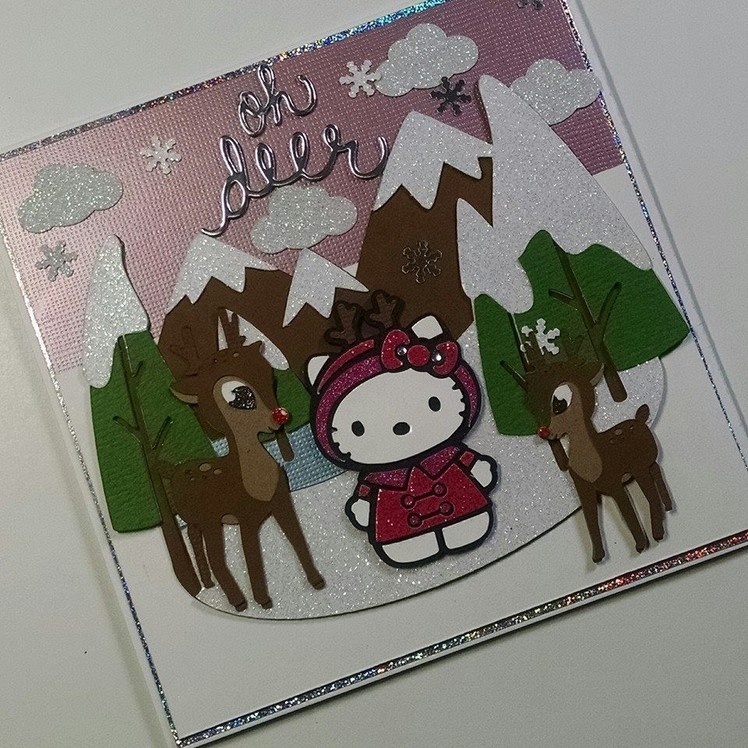 2014 #2 Christmas Scene Hello Kitty Card Oh Deer