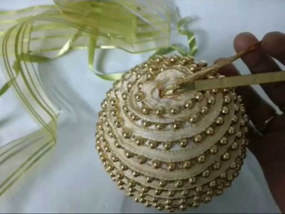 DIY Make Easy Golden Christmas Ornament.Thermacoal Ball Craft