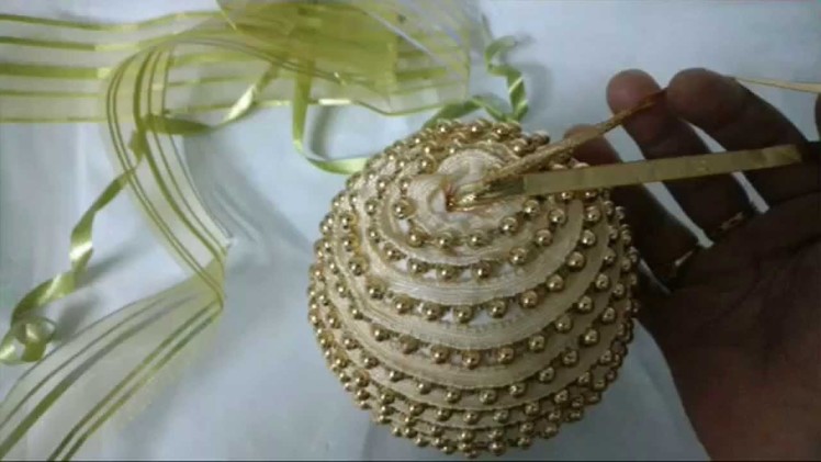 DIY Make Easy Golden Christmas Ornament.Thermacoal Ball Craft