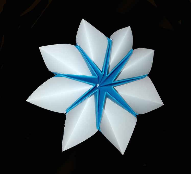Easy Origami star-flower for decor and fashion jewelry. Christmas star