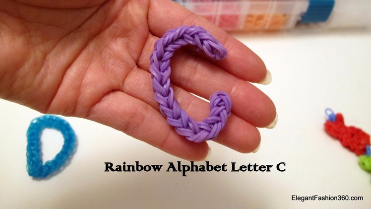 Loom bands designs - Rainbow Loom LETTER "C"