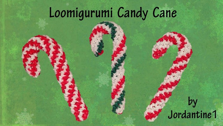New 3D Loomigurumi. Amigurumi Candy Cane - Christmas - Quick & Easy - Rainbow Loom - Hook Only