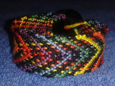 Rainbow Friendship Bracelet in alternating chevron pattern