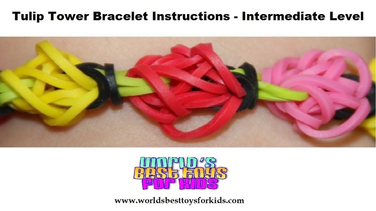 Rainbow Loom Rubber Band Refill - Tulip Tower Bracelet Instructions