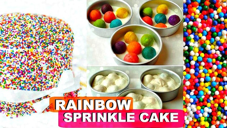 Rainbow Polka Dot Cake | Sprinkle Cake
