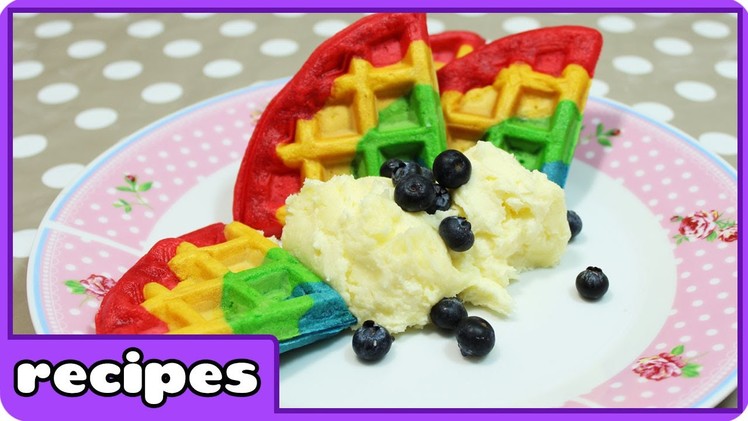 Rainbow Waffles Recipe | Fun Breakfast Ideas | Learn how to Cook with HooplaKIdz Recipes