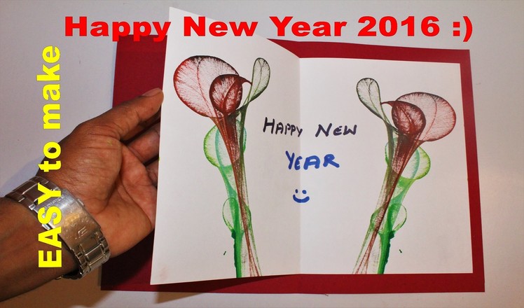 DIY - How to make a New year Greeting Card - 2016 | (School Project for Kids)